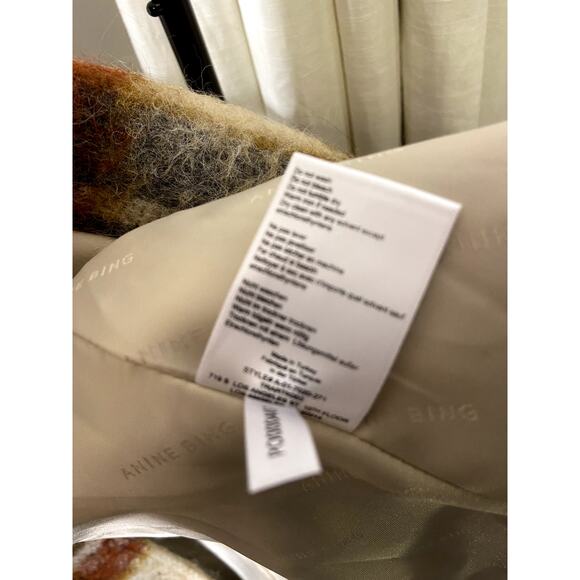 Anine Bing Flynn Jacket in Oatmeal Plaid size M - Picture 4 of 8